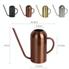 1500ML Household Gardening Stainless Steel Long Spout Heighten Watering Pot, Specification: Matt Black