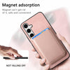 For Samsung Galaxy S25+ 5G Retro Magsafe Card Bag PU Back Cover Phone Case(Pink)