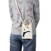 Panda Knitted Mini Crossbody Phone Bag For 6.9 inch and Below Phones(White)