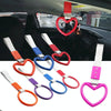 JDM Car Static Belt Decorative Warning Hanging Ring Rear Bumper Warning Ring Car Safety Hand Ring(Heart-Shaped Pink)