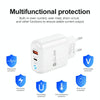 PD04 Type-C + USB Mobile Phone Charger with USB to 8 Pin Cable, EU Plug(White)