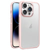 For iPhone 14 Pro Max Hardware Side Cooling Skin Feel Frosted Metal Lens Frame Phone Case(Pink)
