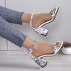Women Summer Roman Sandals Thick Bottom Slope Heel Printed Buckle High Heels Sandals, Size: 39(Black)