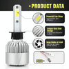 2 PCS S2 H1 18W 6000K 1800LM IP65 2 COB LED Car Headlight Lamps, DC 9-30V(Cool White)