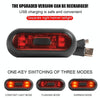Motorbike Helmet Warning Light USB Rechargeable Waterproof Tail Light, Specification: 4 Beads B Model