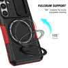 For Samsung Galaxy S25 5G Sliding Camshield MagSafe Holder TPU Hybrid PC Phone Case(Black Red)