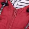 Women Waterproof Rain Jacket Hooded Raincoat, Size:XL(Red)