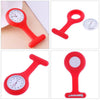 Portable Silicone Nurse Round Quartz Wristwatch Watch with Pin(Red)