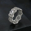 MSR061 S925 Sterling Silver Lace Hollow Moissanite Ring(8)