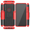 For Alcatel 3L (2020) Tire Texture Shockproof TPU + PC Protective Case with Holder(Red)