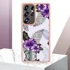 For Samsung Galaxy S25 Ultra 5G Electroplating IMD TPU Phone Case(Purple Flower)