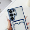 For Samsung Galaxy S25+ 5G Four-cornered Electroplated Card Bag TPU Phone Case(Purple)