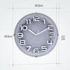 12 Inch Living Room Silent Wall Clock Round Stereo 3D Digital Wall Clock(Gray)