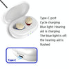 Old People Voice Amplifier Sound Collector Hearing Aid(Red Blue Double Machine + White Charging Bin)