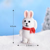 5pcs Christmas Cute Micro Landscape DIY Bonsai Decoration Snowscape Ornament, Style: No.19 Scarf Rabbit