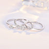 J152 3 In 1 Four-Leaf Clover Detachable Open Adjustable Ring(One Set)