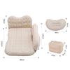 Universal Car Travel Inflatable Mattress Air Bed Camping Back Seat Couch with Head Protector + Wide Side Baffle (Baby Blue)