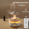 UFO Water Drop Aromatherapy Humidifier Desktop Remote Control Diffuser, Plug: EU Plug(Wood Grain)