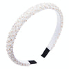 Handmade Fine-edged Fabric Headband Crystal Headband(White)