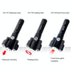 KS-738 USB Charging Waterproof T6+XPE Zoomable LED Flashlight with 4-Modes & 18650 lithium battery