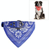 Adjustable Blue Dog Bandana Scarf - PU Leather - Medium