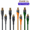 PD30W USB-C / Type-C to 8 Pin Transparent 3A Fast Charging Data Cable, Length: 1m(Black)