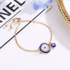 Women Handmade Blue Crystal Evil Eye Lucky Chains Bracelets(Dark Blue)