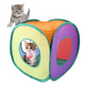 B18210 Square Cat Tunnel Can Storage Folding Cat Channel(Rainbow)