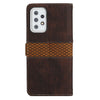 For Samsung Galaxy A72 5G / 4G Grid Stitching Leather Phone Case with Lanyard(Brown)