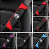 Car Seat Belt Cover Carbon Fiber Leather Auto Seat Shoulder Protection, Style: Black