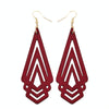 1 Pair Natural Wooden Earrings Geometic Hollow Triangle Personality Simple Fashion Jewelry For Woman, Metal Color:Brown