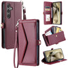 For Samsung Galaxy A36 Wallet Multi-card Slot Leather Phone Case with Lanyard(Wine Red)