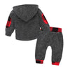 Hoodies Toddler Plaid Hooded Tops Long Pants Kids Set, Kid Size:110cm(Dark Grey)