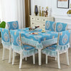 Home Dining Table/Chair Non-Slip Cover, Size: 150x200cm Tablecloths(Flower In The Mirror Blue)