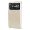 For Xiaomi Poco C40 Rose Embossed Flip PU Leather Phone Case(Gold)