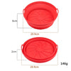 Air Fryer Grill Mat High Temperature Resistant Silicone Baking Tray, Specification: Round Inner Red