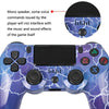 For PS4 Wireless Bluetooth Game Controller With Light Strip Dual Vibration Game Handle(Green Eye Skull)
