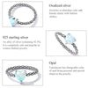 S925 Sterling Silver Heart Opal Snake Pattern Women Ring, Size:6