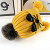 Autumn and Winter Children Cartoon Cat Ear Shape Knitted Warm Wool Hat, Size:One Size(Khaki)