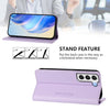 For Samsung Galaxy S21 5G RC01 Dual-Folded Magnetic Suction RFID Leather Phone Case(Light Purple)