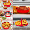 Round 2 Layer Air Fryer Silicone Basket Reusable Foldabl Air Fryer Mold Liner Tray(Black)