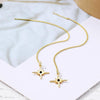 E2210-7 Four-pointed Star Long Ear Wire Women Simple Earrings