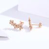 Flowers Zircon Earrings Sterling Silver Female Earrings Simple Earrings, Color:Rose Gold