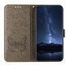 For Samsung Galaxy A06 4G / 5G Embossed Butterfly Leather Phone Case(Grey)