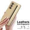 For Samsung Galaxy Z Fold5 Integrated PC + PU Phone Case with Pen / Pen Box(Gold)