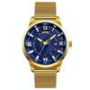 SKMEI 9166 Fashion Men Business Watch 30m Waterproof Metal Quartz Wristwatch(Blue)