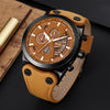 SKMEI 9282 Stainless Steel Buckle Leather Strap Waterproof Quartz Watch(Brown Belt Brown Surface)
