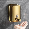 304 Stainless Steel Bathroom Soap Dispenser Simple Hotel Home Wall Mounted Manual Shower Fluid Bottle, Capacity: 500ml Chrome