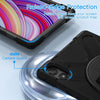 For Xiaomi Redmi Pad Pro 12.1 Rotatable Holder Silicone Hybrid PC Tablet Case with Shoulder Strap(Black)