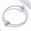 S925 Sterling Silver Pink Robot Beads DIY Bracelet Necklace Accessories